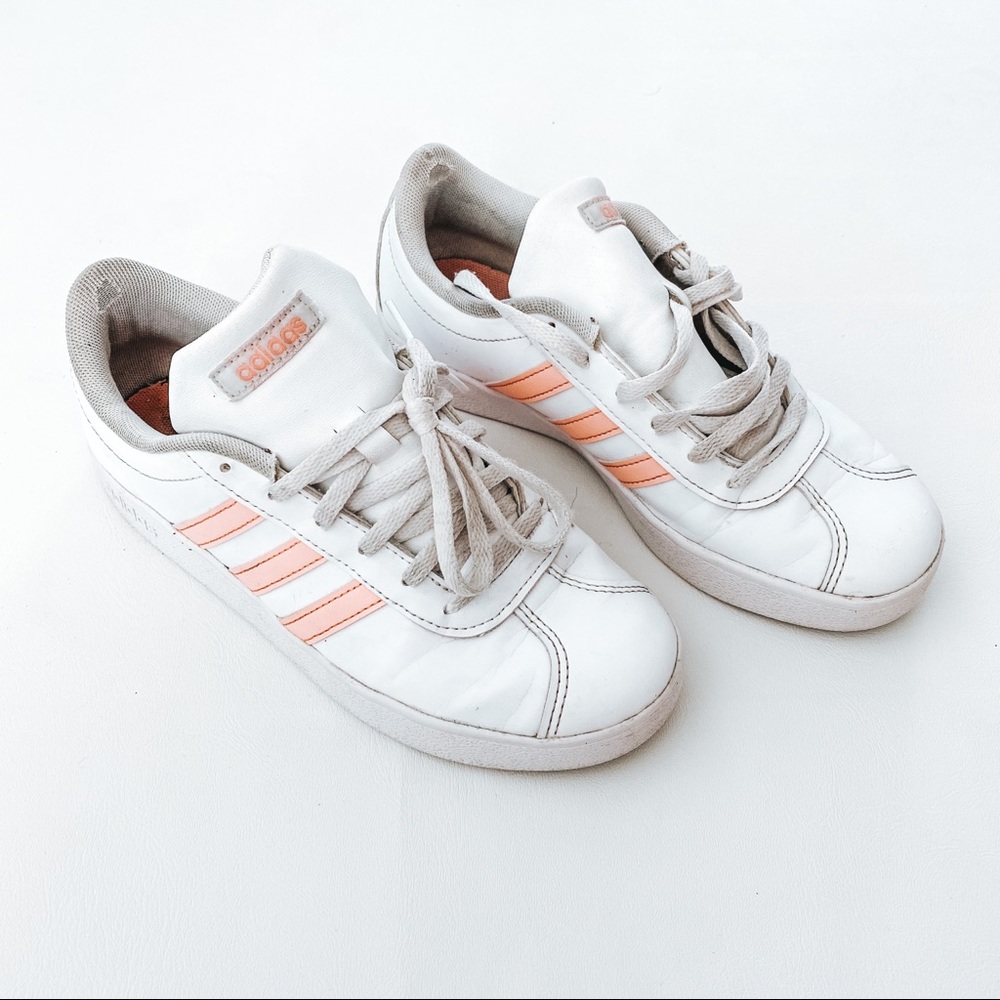 Adidas | Low White and Pink Sneakers